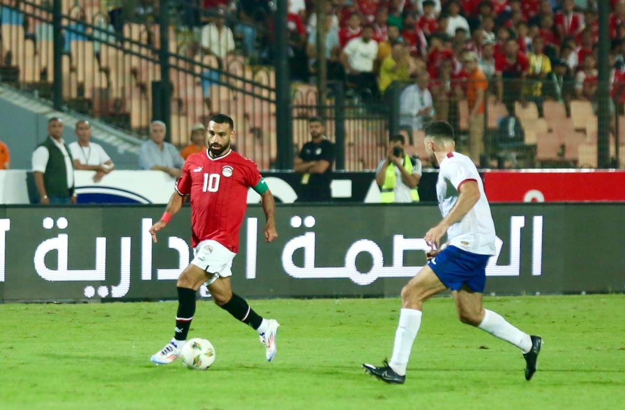 محمد صلاح في مباراة منتخب مصر والرأس الأخضر 